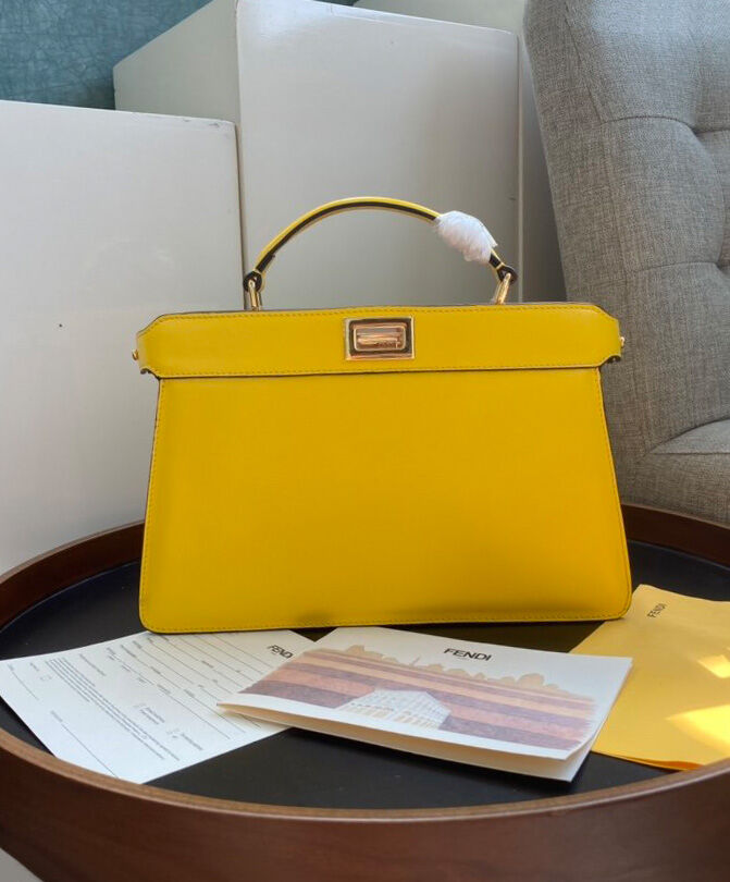 Fendi Peekaboo Iseeu EastWest Handbag 8BN323 Yellow